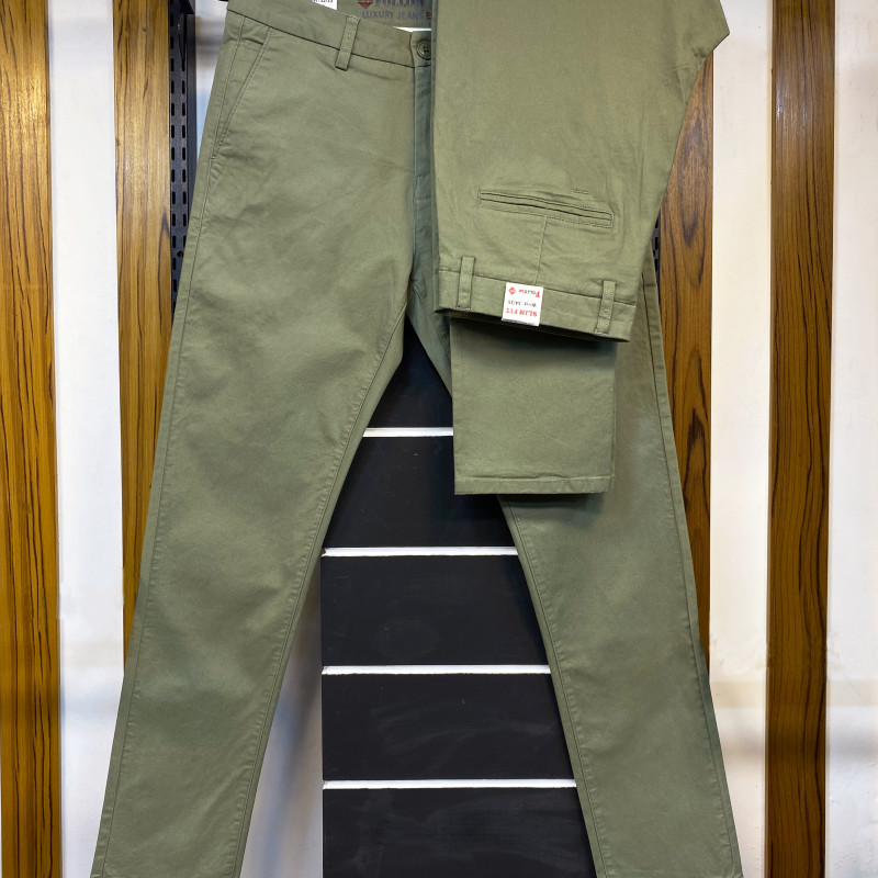 Men's Slim-Fit Regular Gabardine Pants 292 Olive